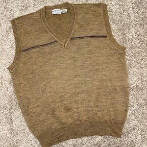 Vintage Brian MacNeil Sweater Vest Men Size XL Brown‎ 80s Grandpa Acrylic